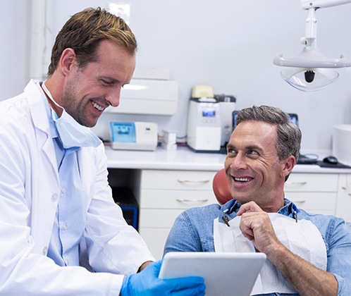 Man smiling in dental chair