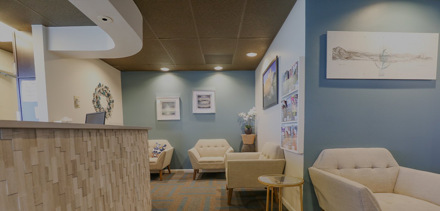 Soothing waiting room in Lakewood dental office