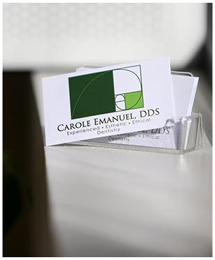 Carole Emanuel D D S business card