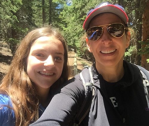 Doctor Emanuel and her daughter on a hike